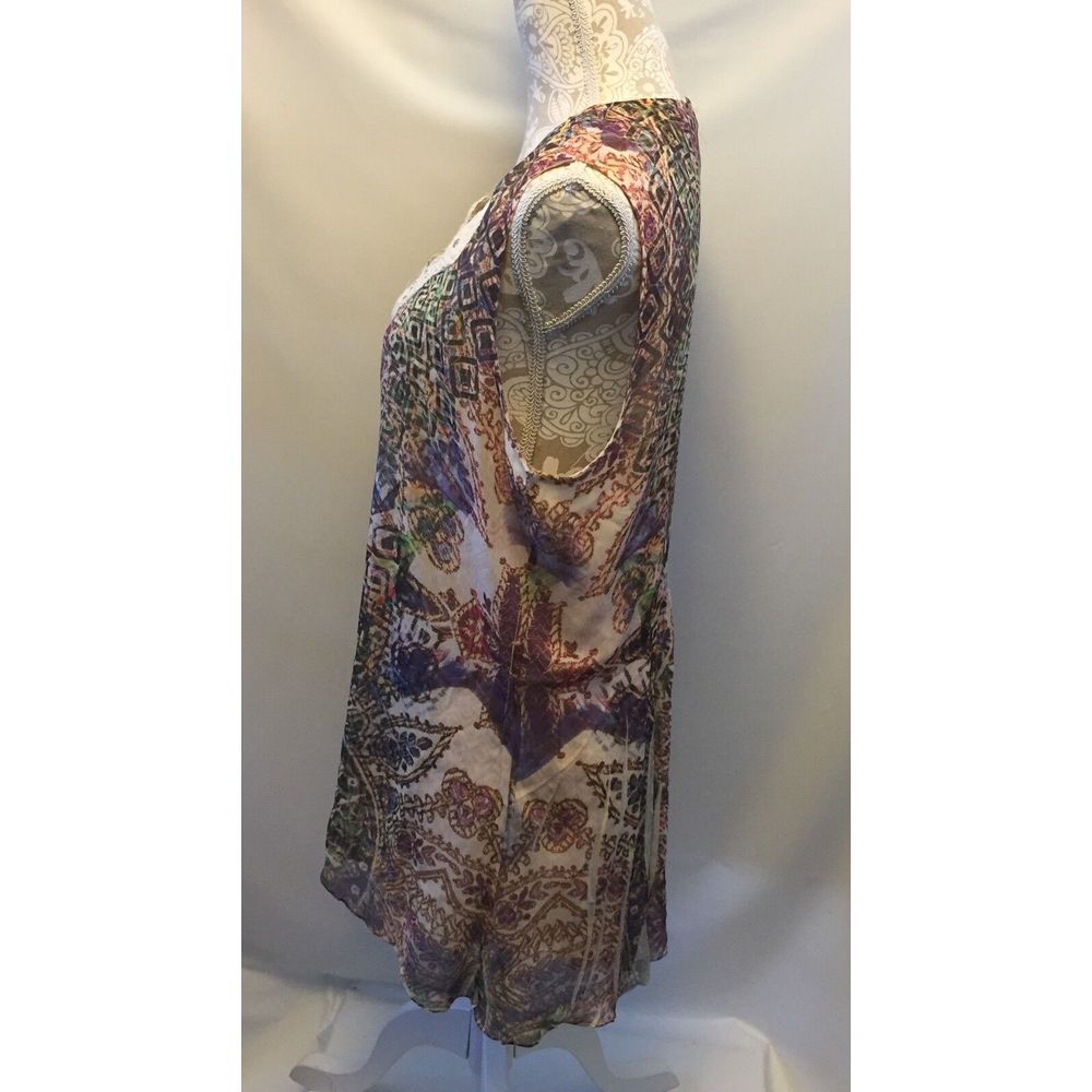 Style & Co. Womens Top Size M Sleeveless Crochet Neck Shark-bite Hem Bohemian - Picture 4 of 7